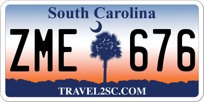 SC license plate ZME676