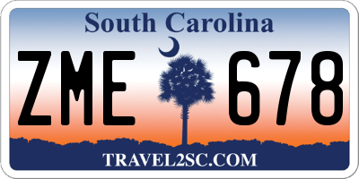 SC license plate ZME678