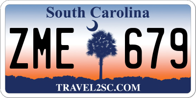 SC license plate ZME679