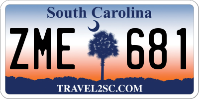 SC license plate ZME681