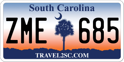 SC license plate ZME685