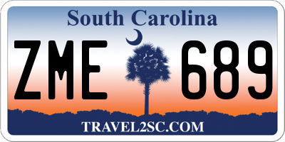 SC license plate ZME689
