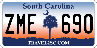 SC license plate ZME690