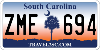 SC license plate ZME694