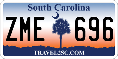 SC license plate ZME696