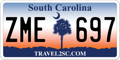 SC license plate ZME697