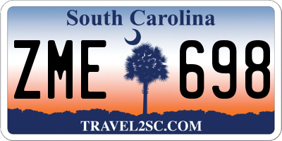 SC license plate ZME698