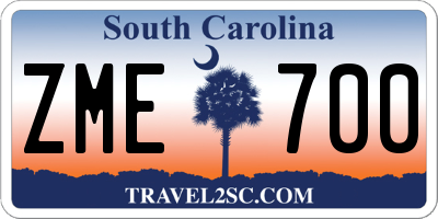 SC license plate ZME700