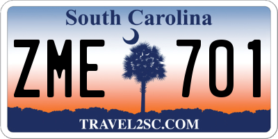 SC license plate ZME701
