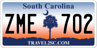 SC license plate ZME702