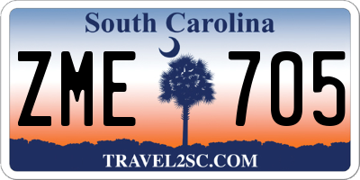 SC license plate ZME705