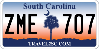 SC license plate ZME707