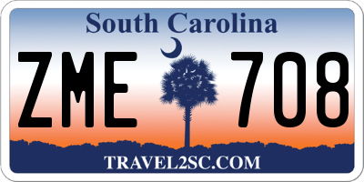 SC license plate ZME708