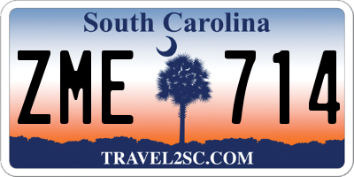 SC license plate ZME714