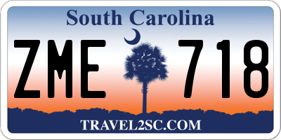 SC license plate ZME718