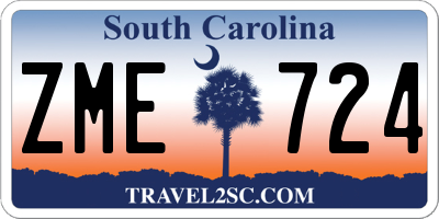SC license plate ZME724