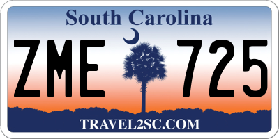 SC license plate ZME725