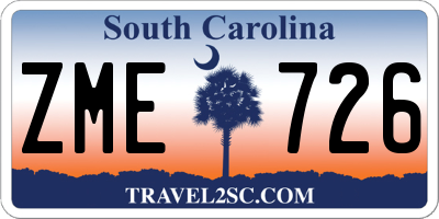 SC license plate ZME726