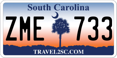 SC license plate ZME733