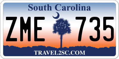 SC license plate ZME735