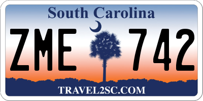 SC license plate ZME742