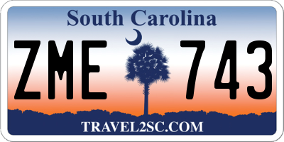 SC license plate ZME743