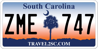 SC license plate ZME747