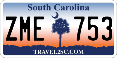 SC license plate ZME753