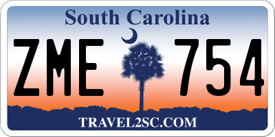 SC license plate ZME754