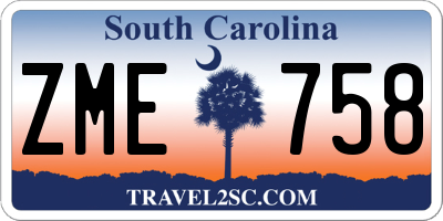 SC license plate ZME758
