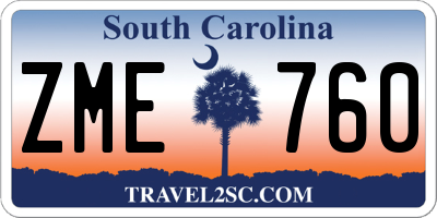 SC license plate ZME760