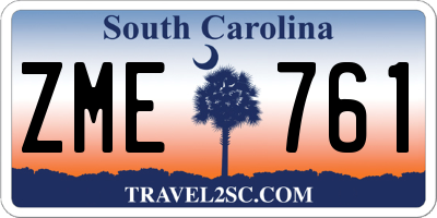 SC license plate ZME761