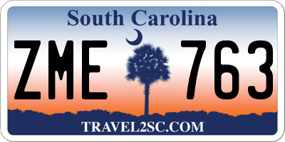 SC license plate ZME763