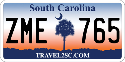SC license plate ZME765