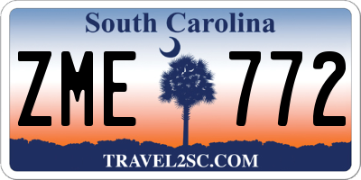 SC license plate ZME772