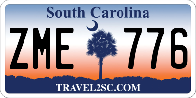 SC license plate ZME776