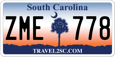 SC license plate ZME778