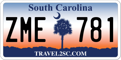 SC license plate ZME781