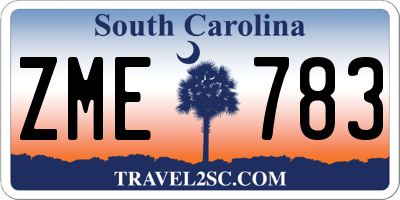 SC license plate ZME783