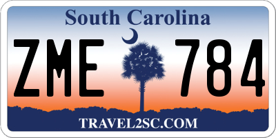 SC license plate ZME784
