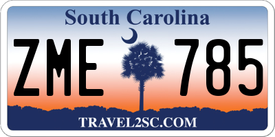 SC license plate ZME785