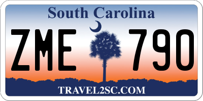 SC license plate ZME790