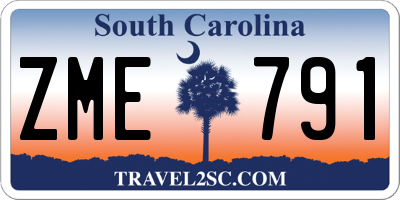 SC license plate ZME791