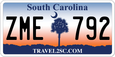 SC license plate ZME792