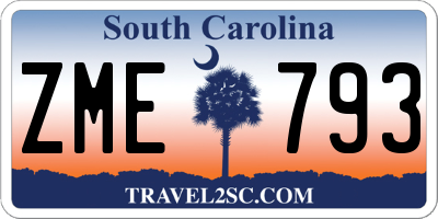 SC license plate ZME793