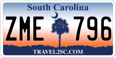 SC license plate ZME796