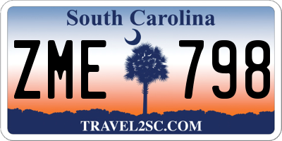 SC license plate ZME798
