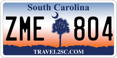 SC license plate ZME804