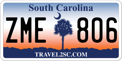 SC license plate ZME806