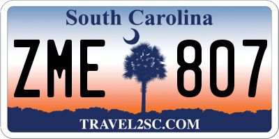 SC license plate ZME807